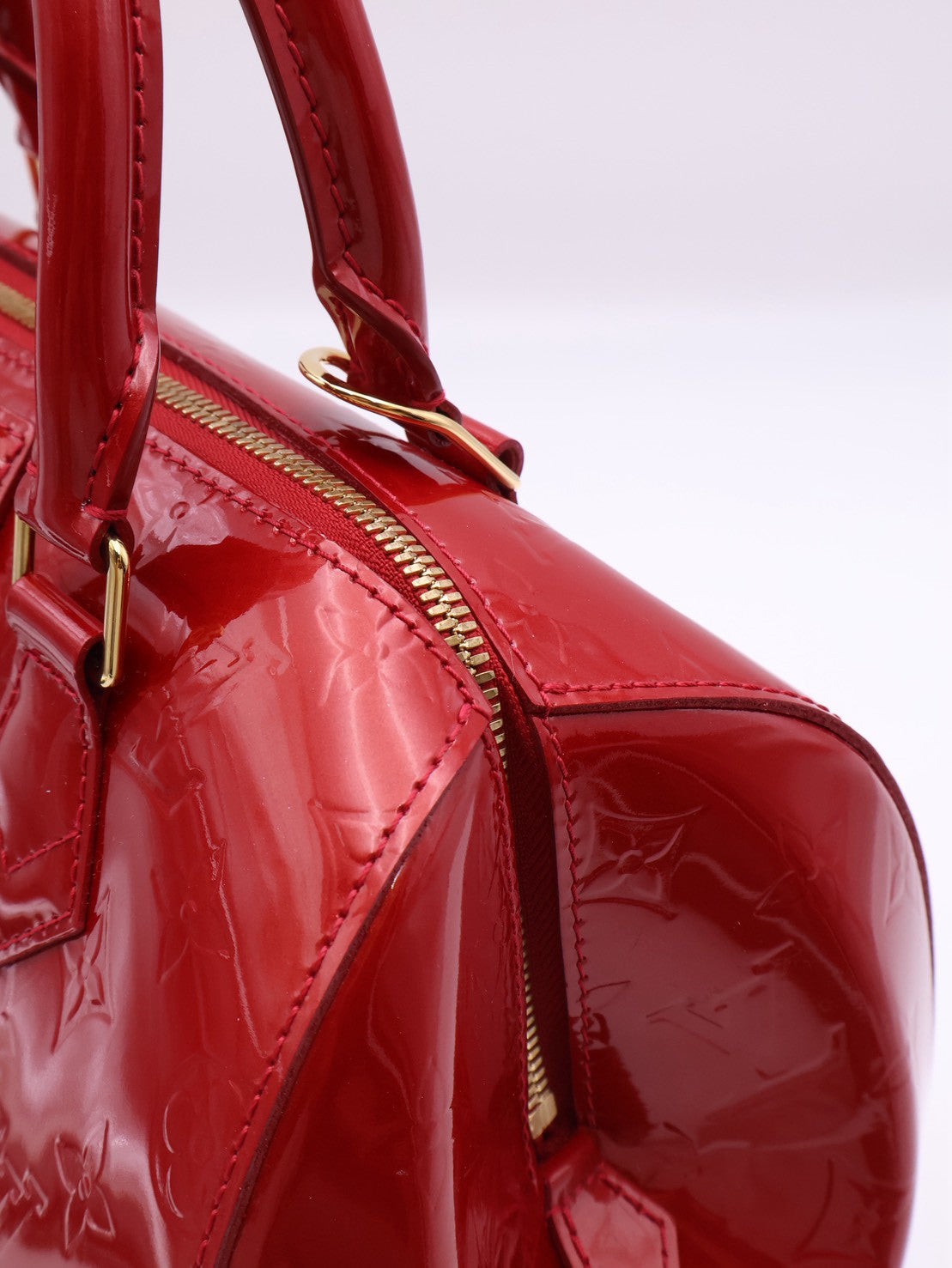 LOUIS VUITTON 漆皮波士頓手提包 - 紅