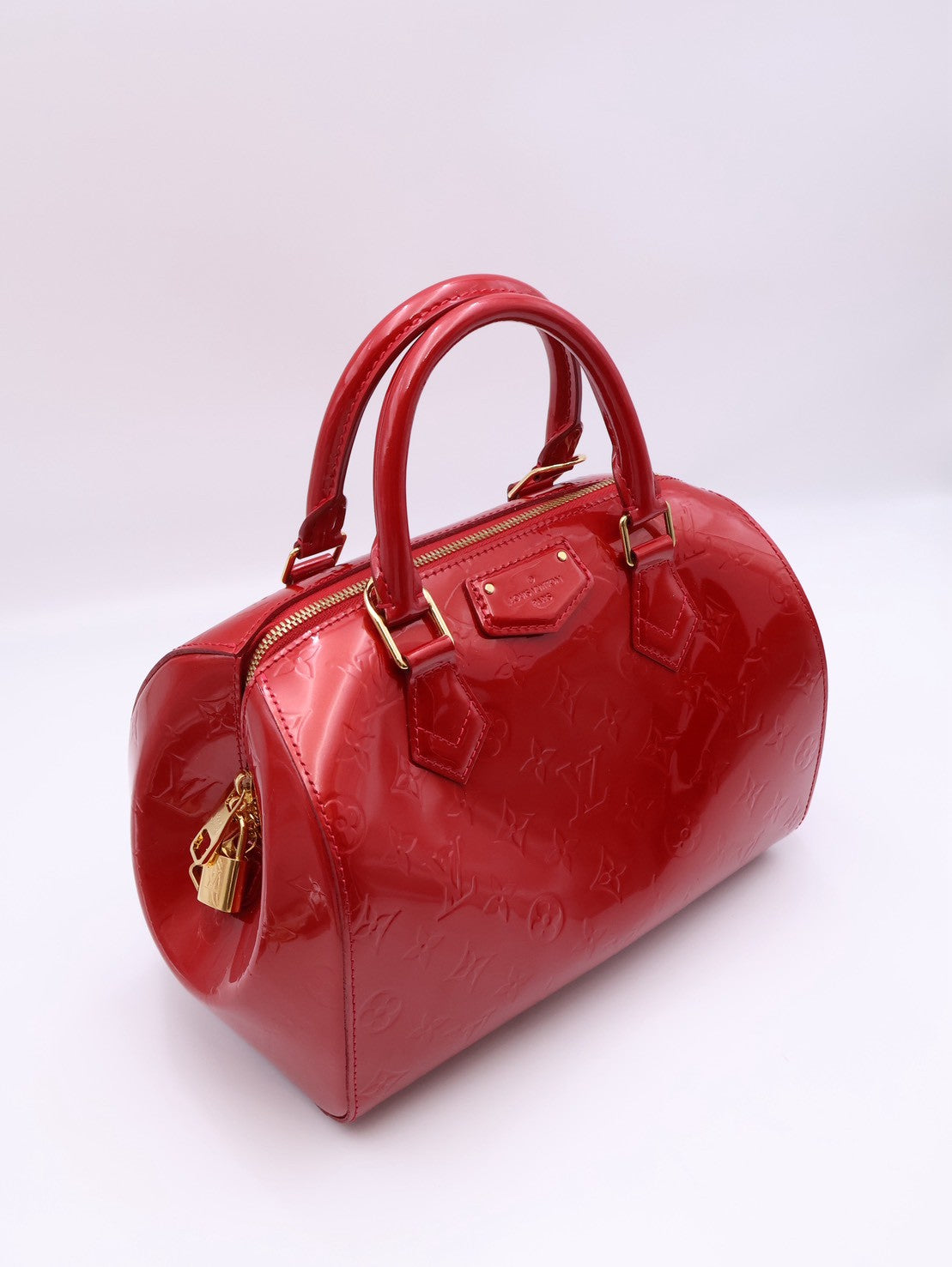 LOUIS VUITTON 漆皮波士頓手提包 - 紅