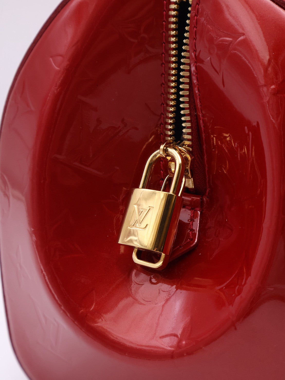 LOUIS VUITTON 漆皮波士頓手提包 - 紅