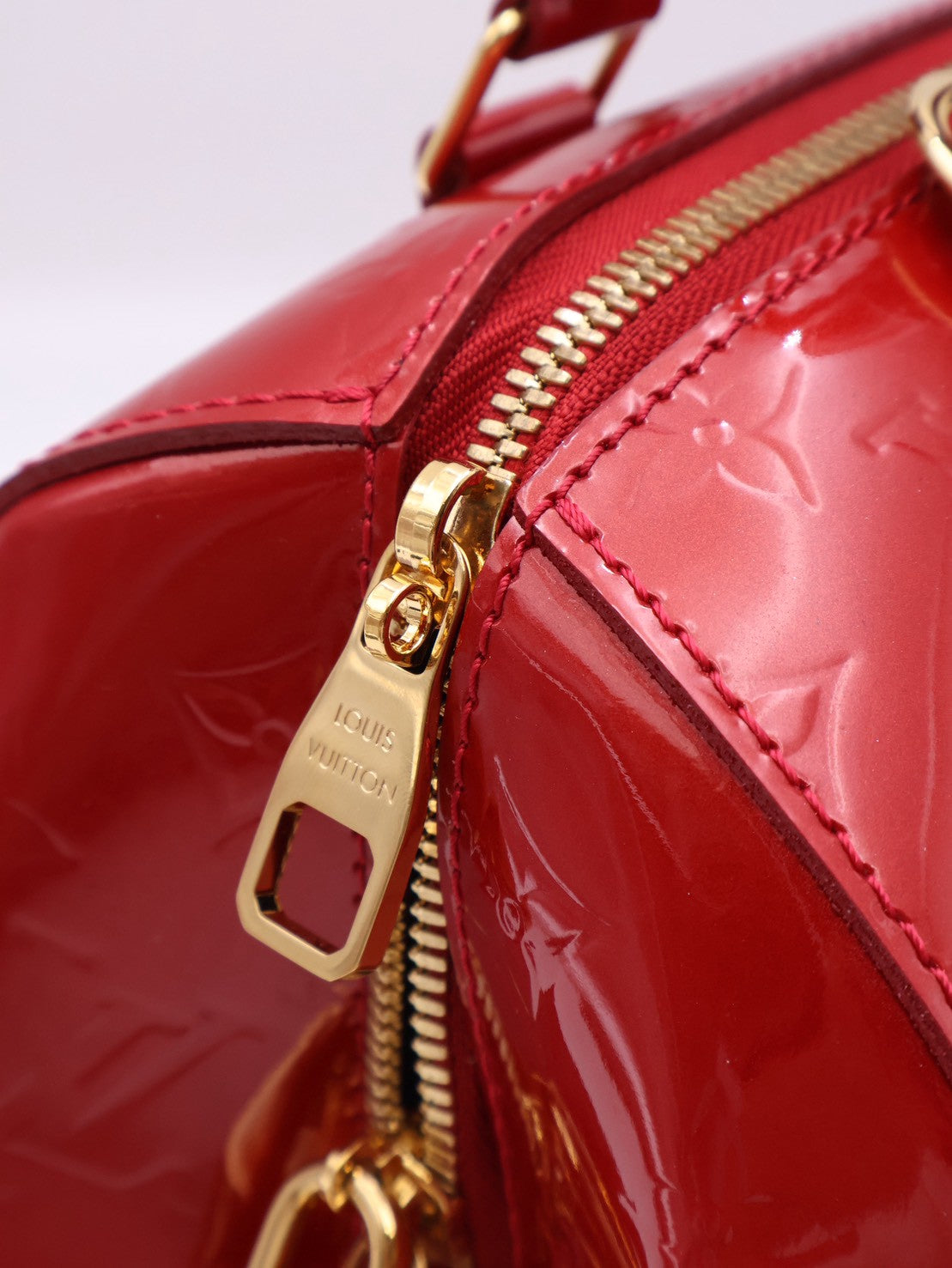 LOUIS VUITTON 漆皮波士頓手提包 - 紅