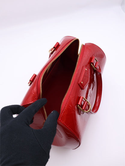 LOUIS VUITTON 漆皮波士頓手提包 - 紅