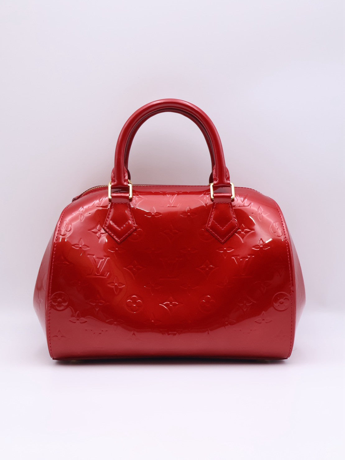 LOUIS VUITTON 漆皮波士頓手提包 - 紅