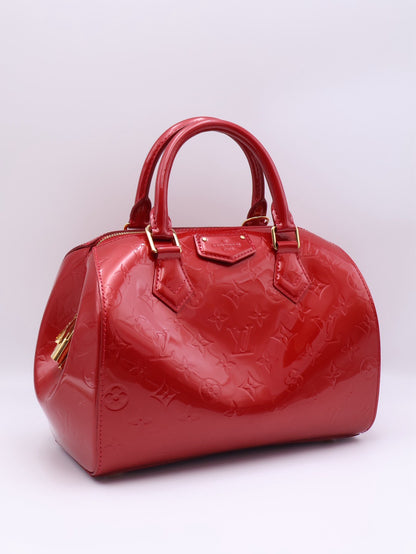 LOUIS VUITTON 漆皮波士頓手提包 - 紅