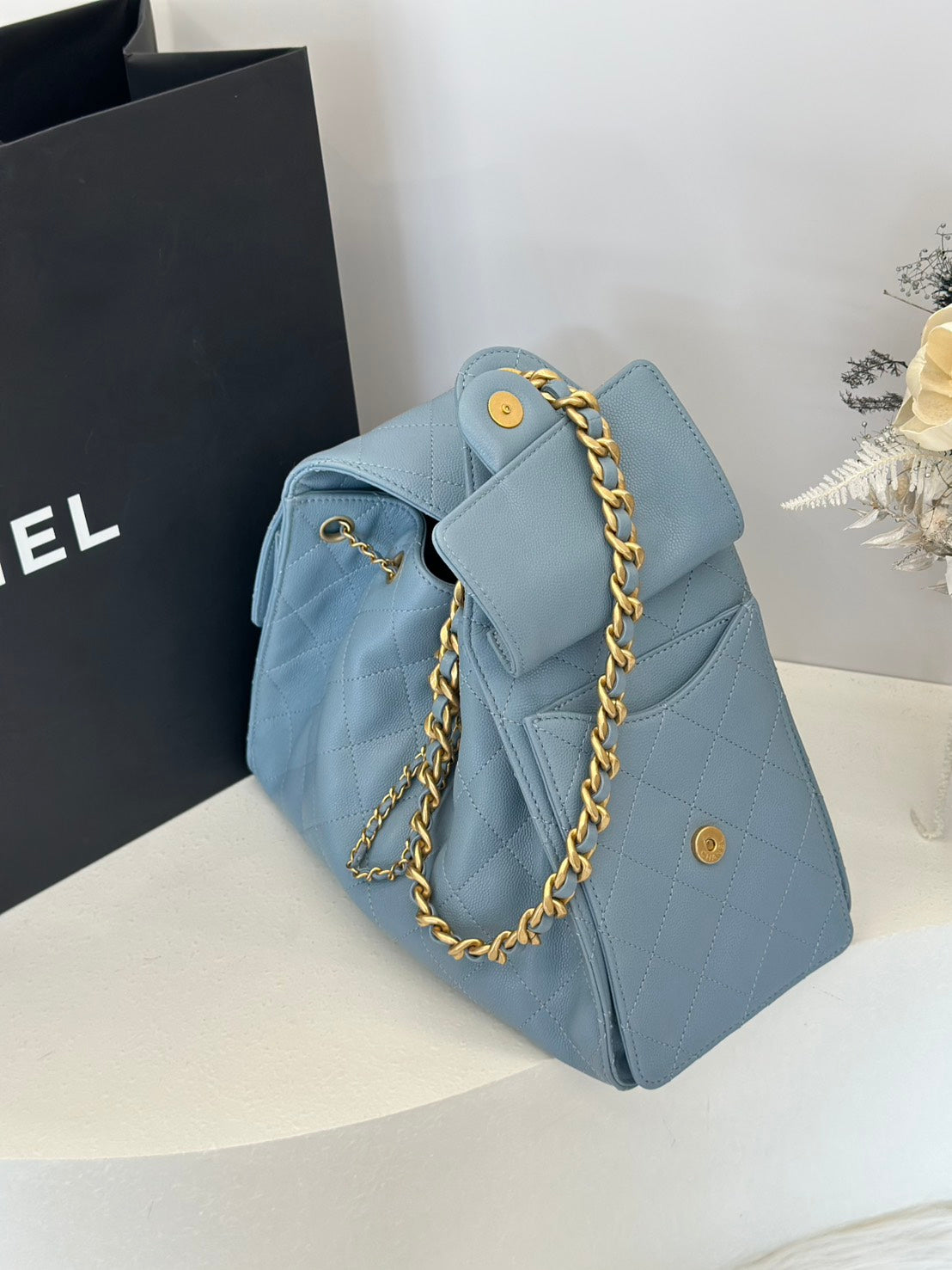 CHANEL 25 Hobo bag - 小號霧霾藍金