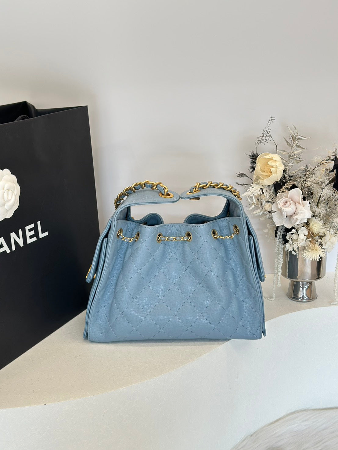 CHANEL 25 Hobo bag - 小號霧霾藍金