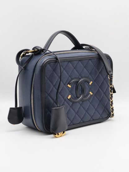 CHANEL Vanity case - 大號深藍24開
