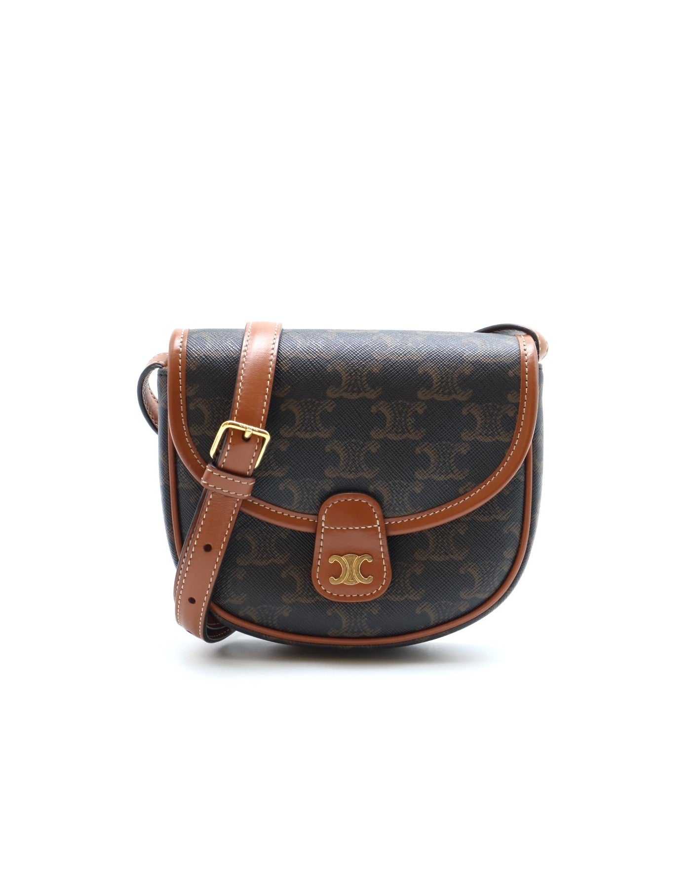 CELINE Besace凱旋帆布迷你馬鞍包