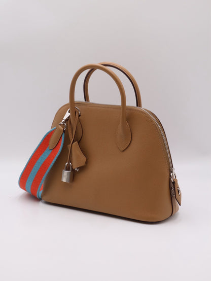 HERMES Bolide 25 - Biscuit 4B 餅乾銀配編織背帶 U