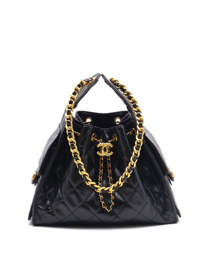 CHANEL 25 Hobo bag - 皺褶小牛皮小號黑金