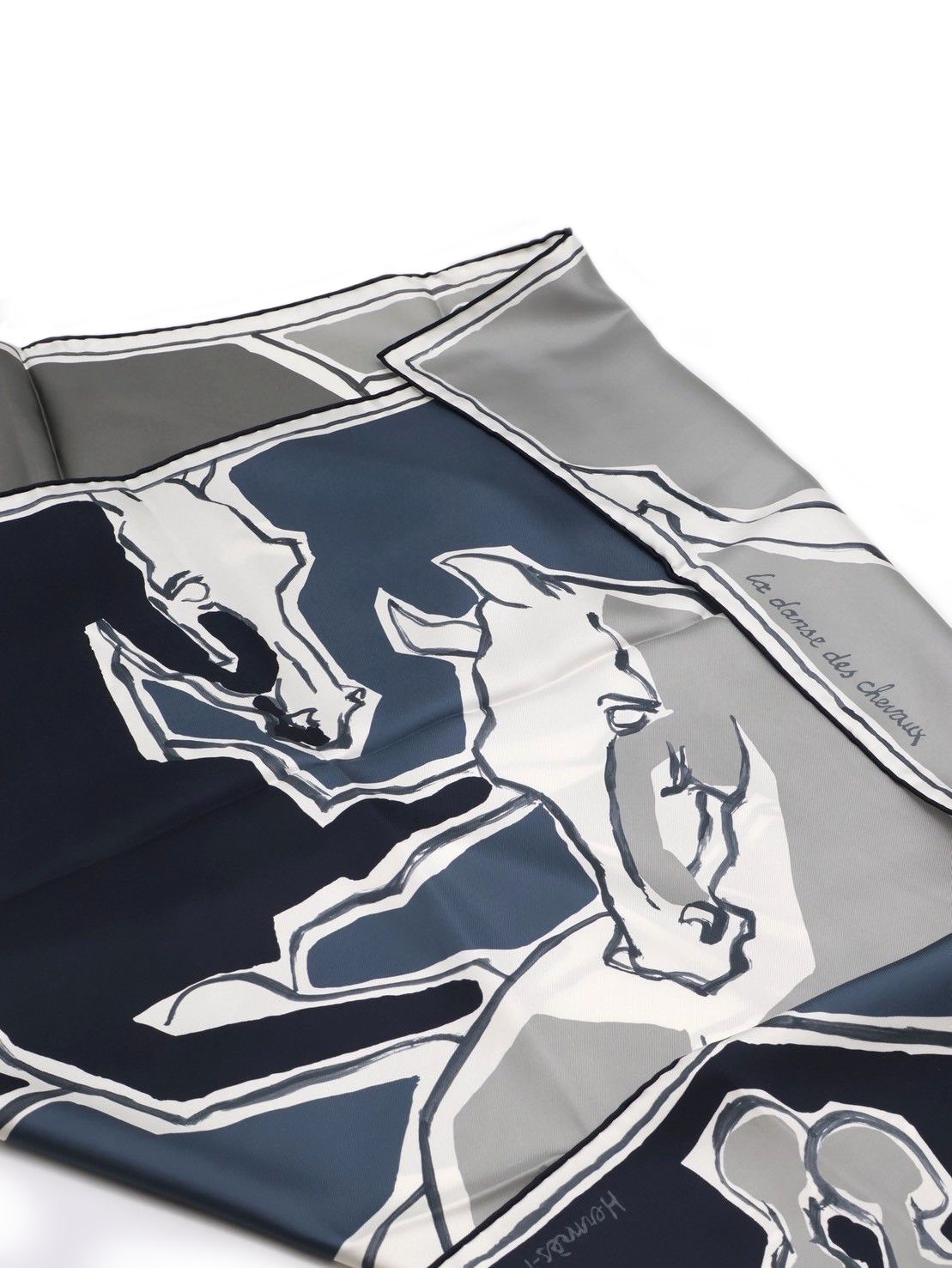 HERMES La Danse Des Chevaux 駿馬之舞絲巾 90 - 藍
