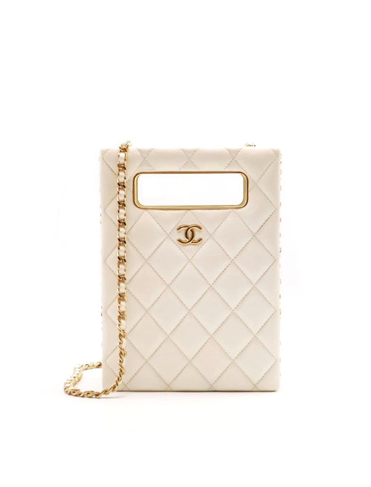 CHANEL 22S盒子晚宴包 - 白金
