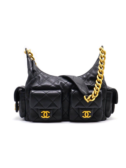 CHANEL 25C Hobo嬉皮包 - 小號黑金