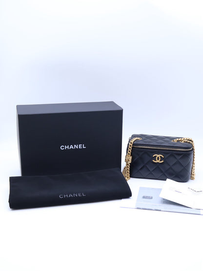 CHANEL 22K金柱調節釦長盒子 - 黑金