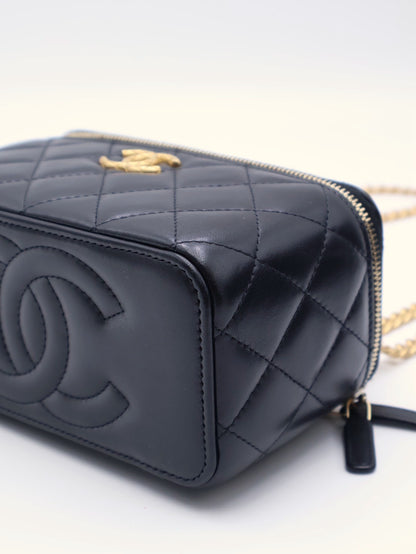CHANEL 22K金柱調節釦長盒子 - 黑金