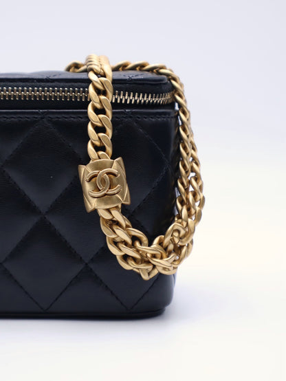 CHANEL 22K金柱調節釦長盒子 - 黑金