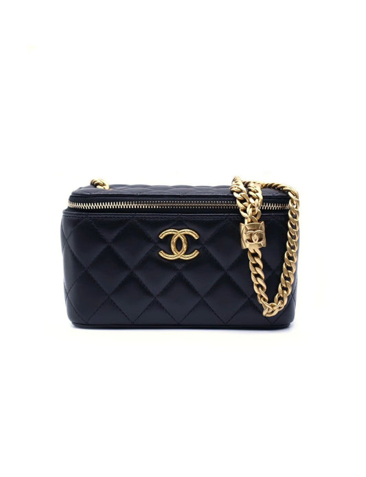 CHANEL 22K金柱調節釦長盒子 - 黑金