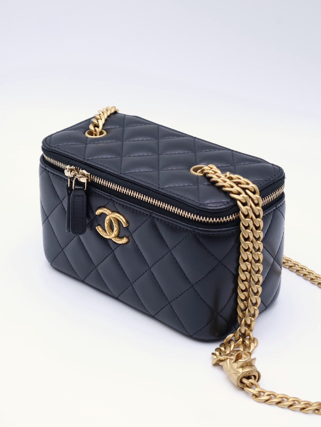CHANEL 22K金柱調節釦長盒子 - 黑金