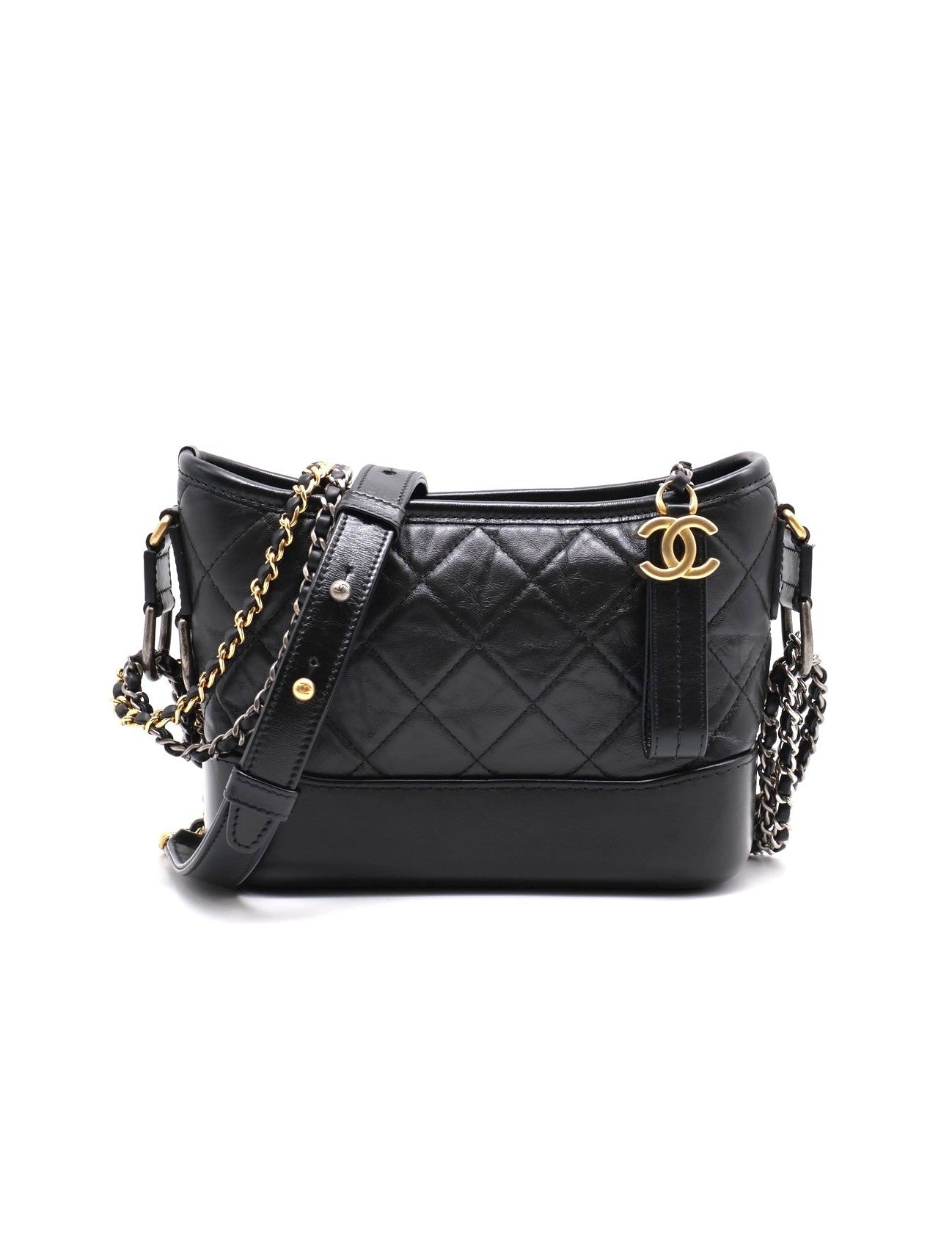 CHANEL 雙鍊條流浪包 - 小號黑28開