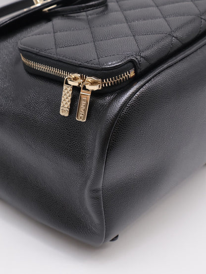 CHANEL Affinity粒面牛皮後背包 - 黑金
