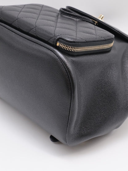 CHANEL Affinity粒面牛皮後背包 - 黑金