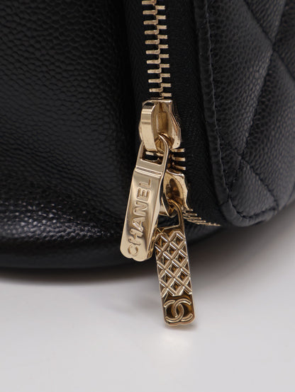 CHANEL Affinity粒面牛皮後背包 - 黑金