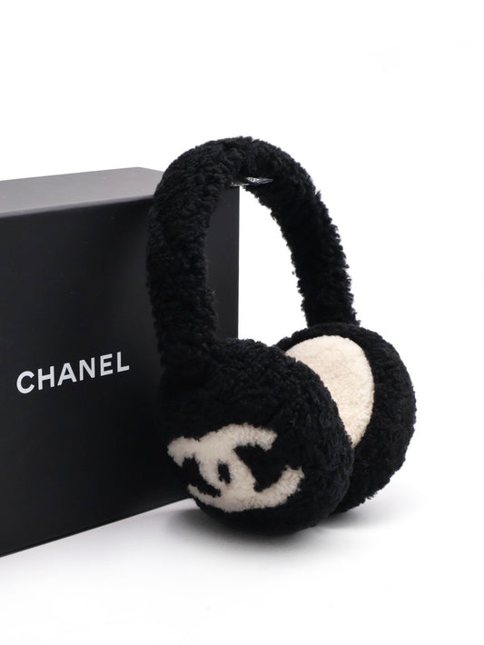 CHANEL 25B絨毛耳罩 - 黑白