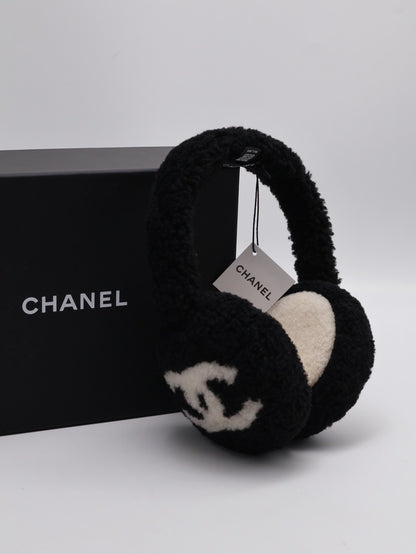 CHANEL 25B絨毛耳罩 - 黑白