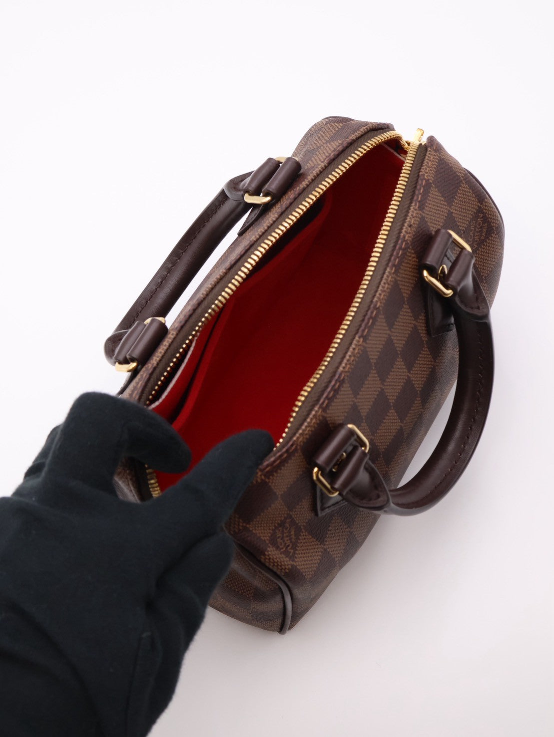 LOUIS VUITTON 棋盤格Speedy Bandouliere 20 - 棕邊背帶