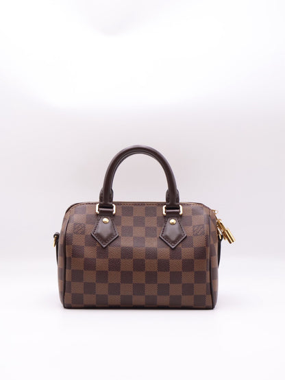 LOUIS VUITTON 棋盤格Speedy Bandouliere 20 - 棕邊背帶