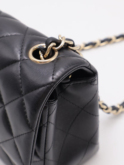 CHANEL 經典口蓋包Mini CF20 - 黑金23開