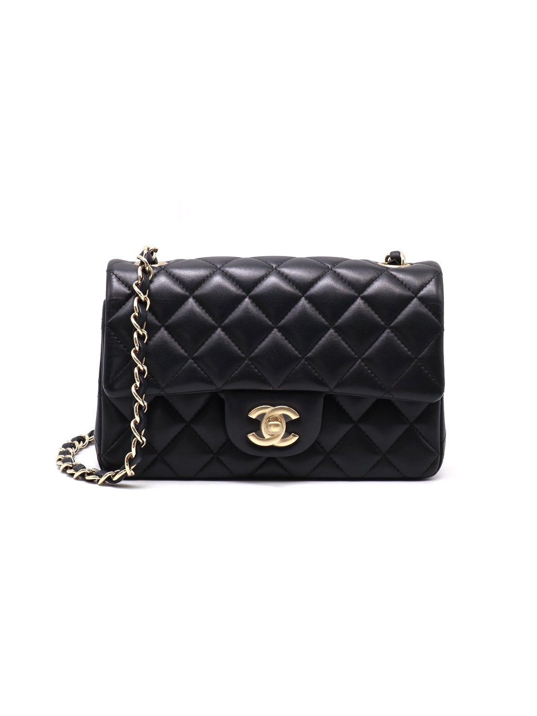 CHANEL 經典口蓋包Mini CF20 - 黑金23開