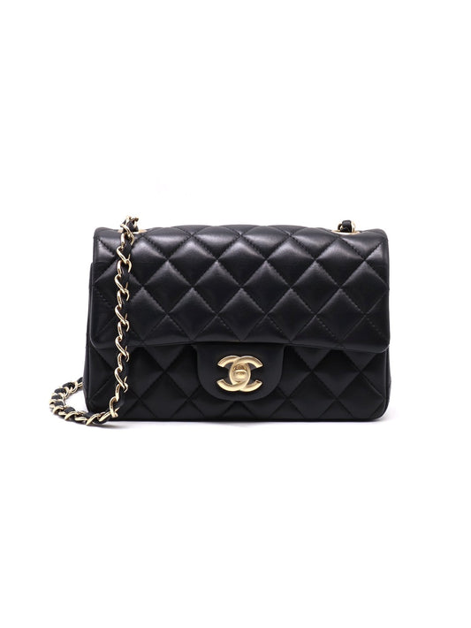 CHANEL 經典口蓋包Mini CF20 - 黑金23開