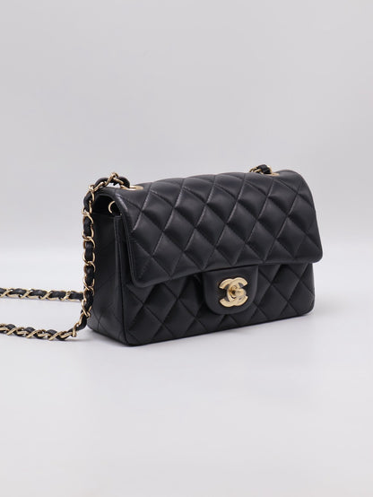 CHANEL 經典口蓋包Mini CF20 - 黑金23開
