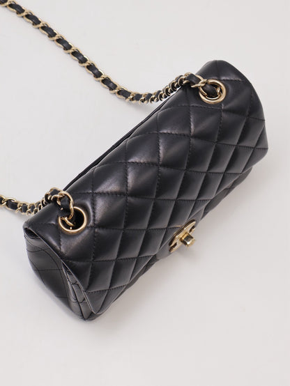 CHANEL 經典口蓋包Mini CF20 - 黑金23開