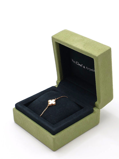 Van Cleef & Arpels 白珍珠母貝18k金手鍊 - sweet Alhambra