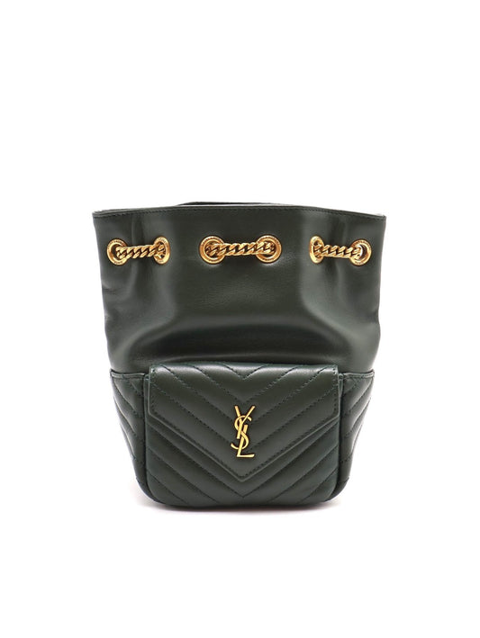 YSL Joe小羊皮迷你水桶包 - 墨綠