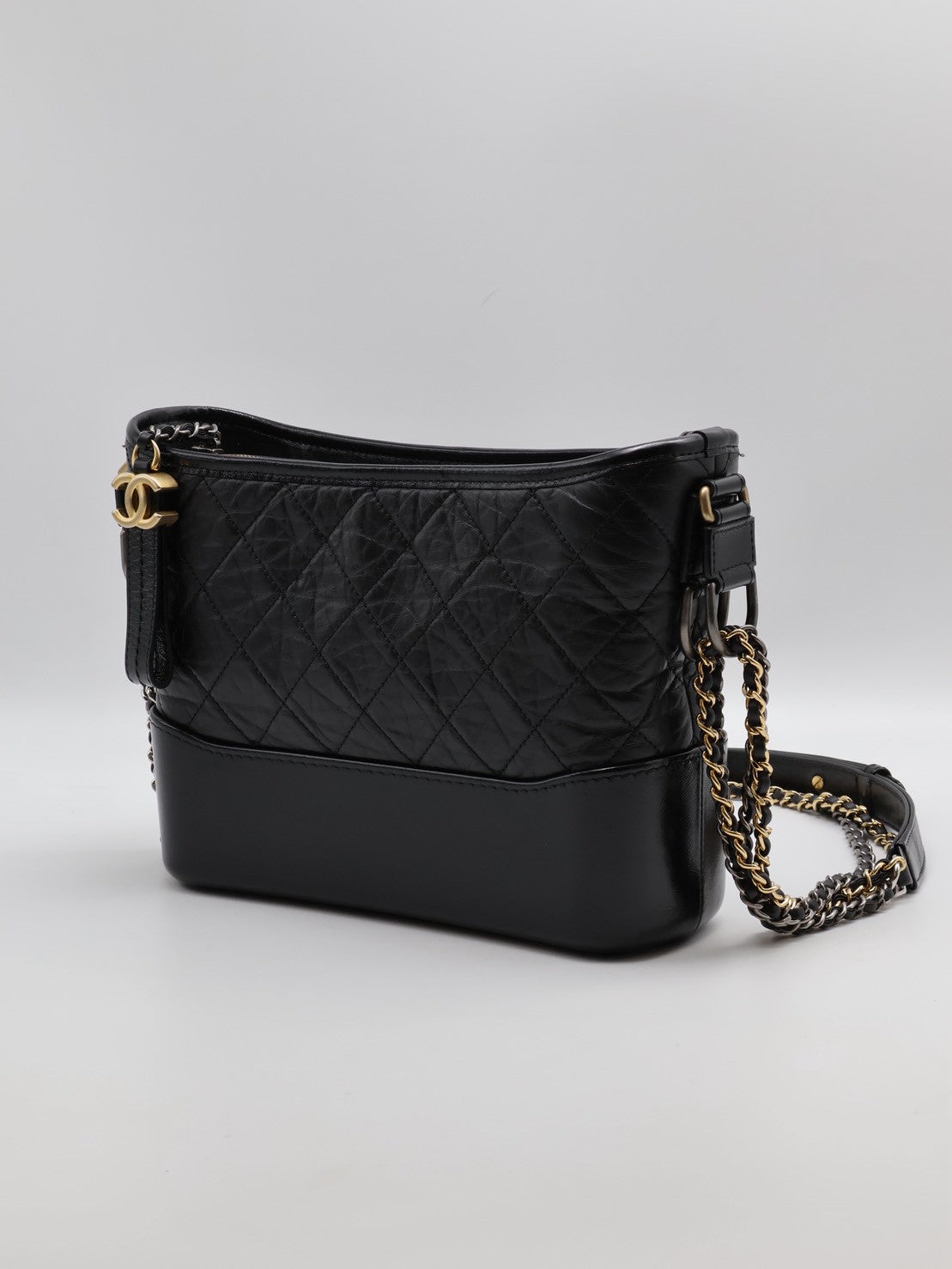 CHANEL 雙鍊條流浪包 - 新中號黑29開