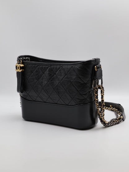 CHANEL 雙鍊條流浪包 - 新中號黑29開