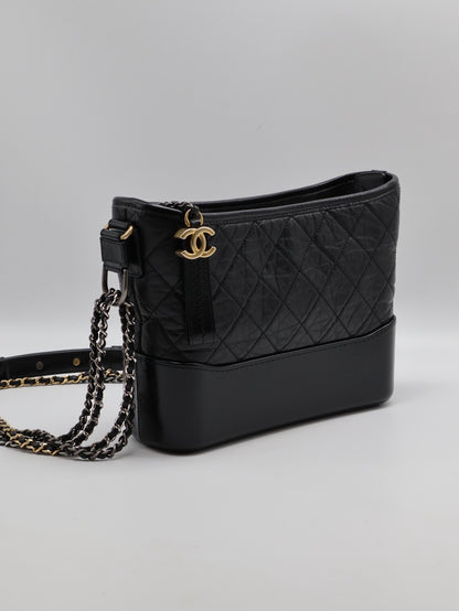 CHANEL 雙鍊條流浪包 - 新中號黑29開