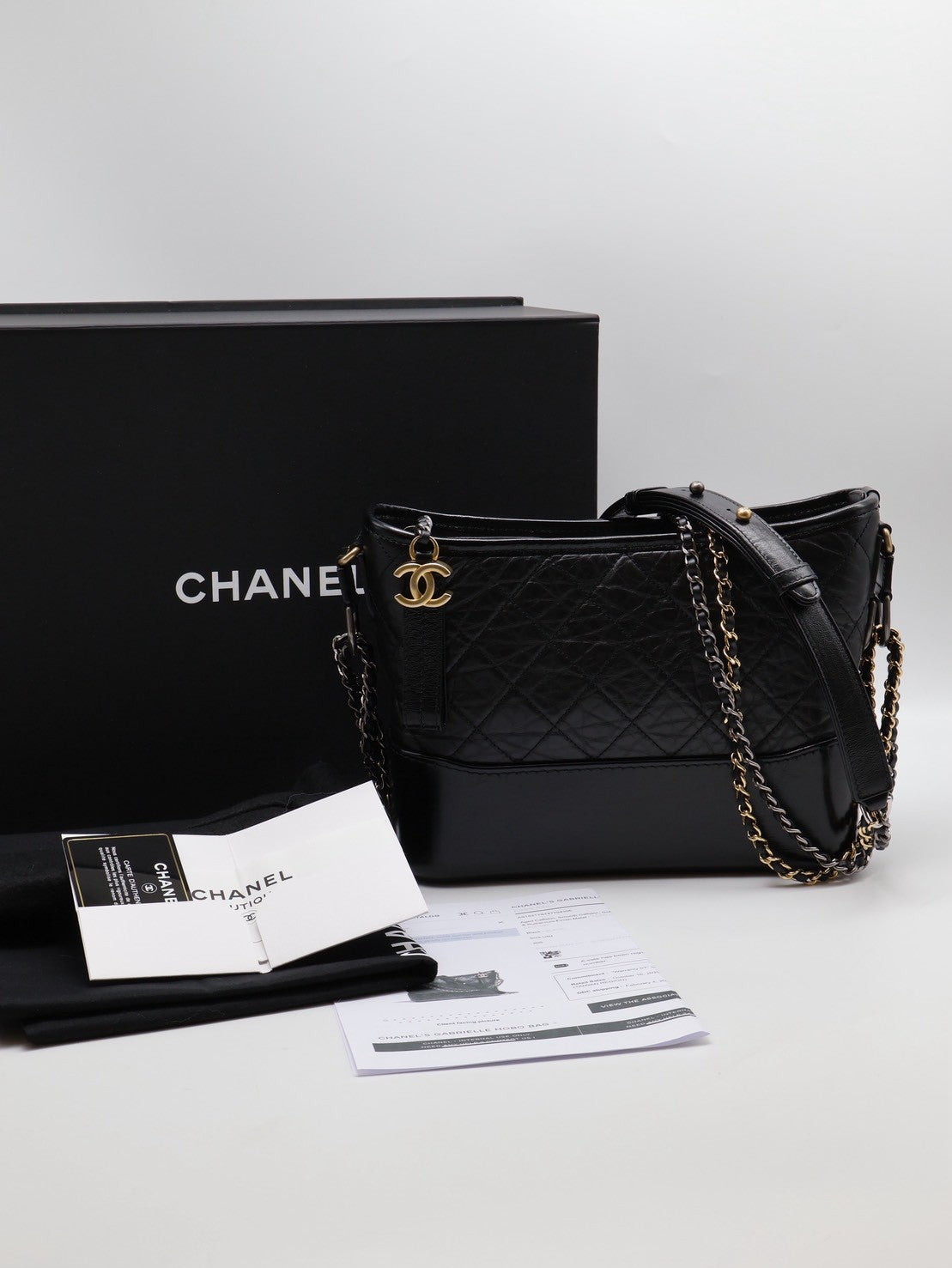CHANEL 雙鍊條流浪包 - 新中號黑29開