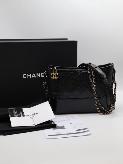 CHANEL 雙鍊條流浪包 - 新中號黑29開