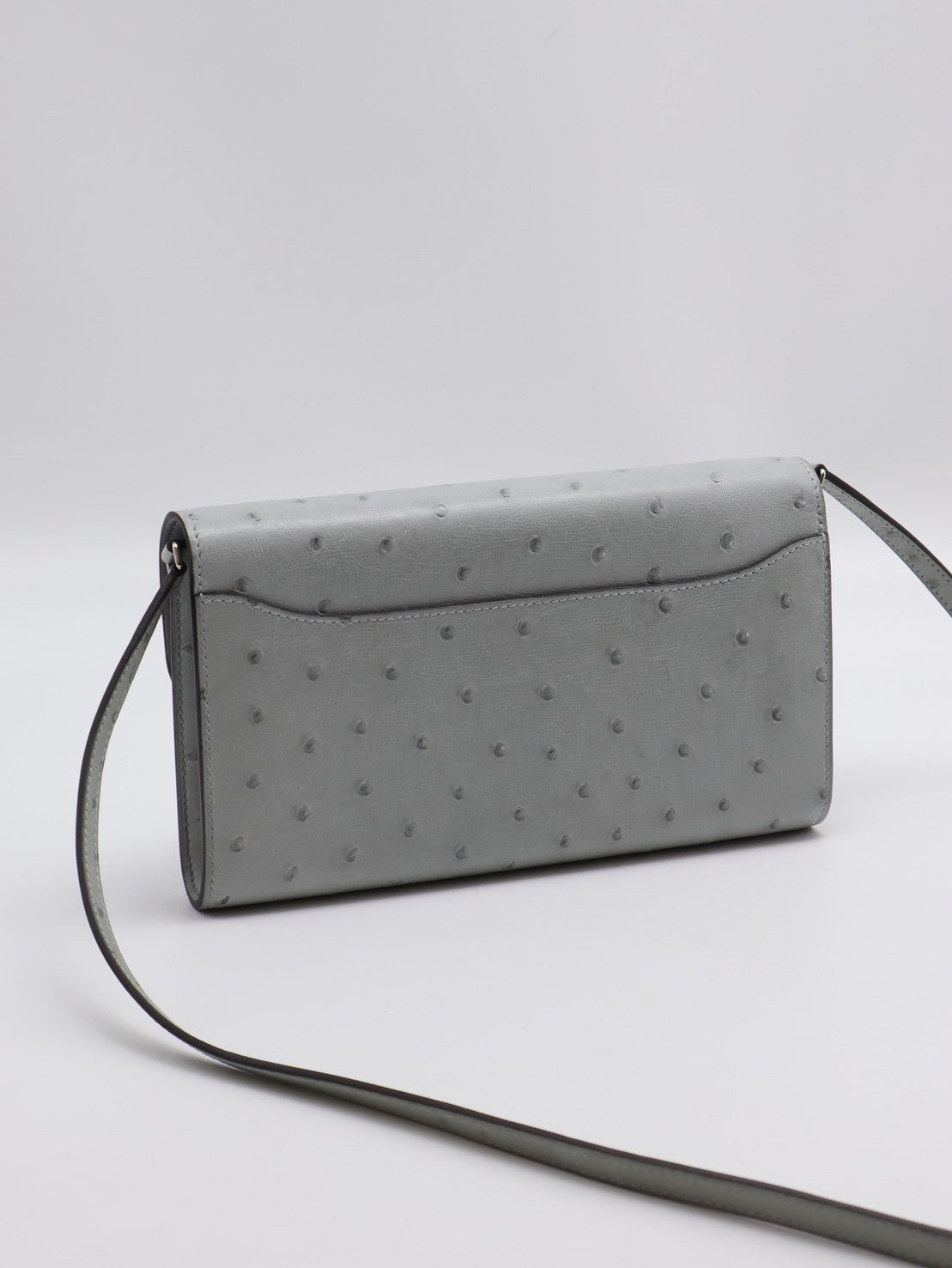 HERMES Constance to go - 鴕鳥皮冰川藍銀 B