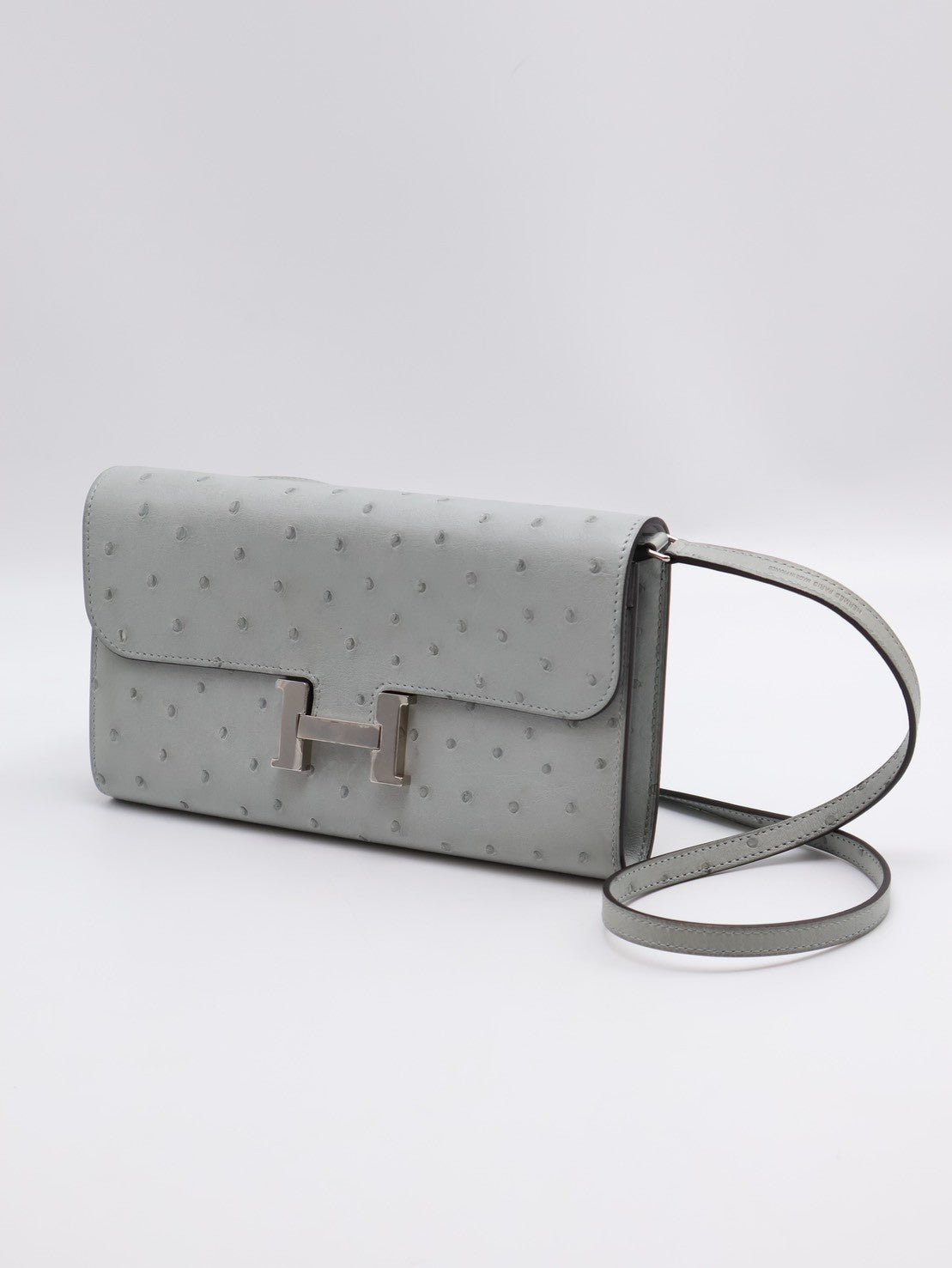 HERMES Constance to go - 鴕鳥皮冰川藍銀 B