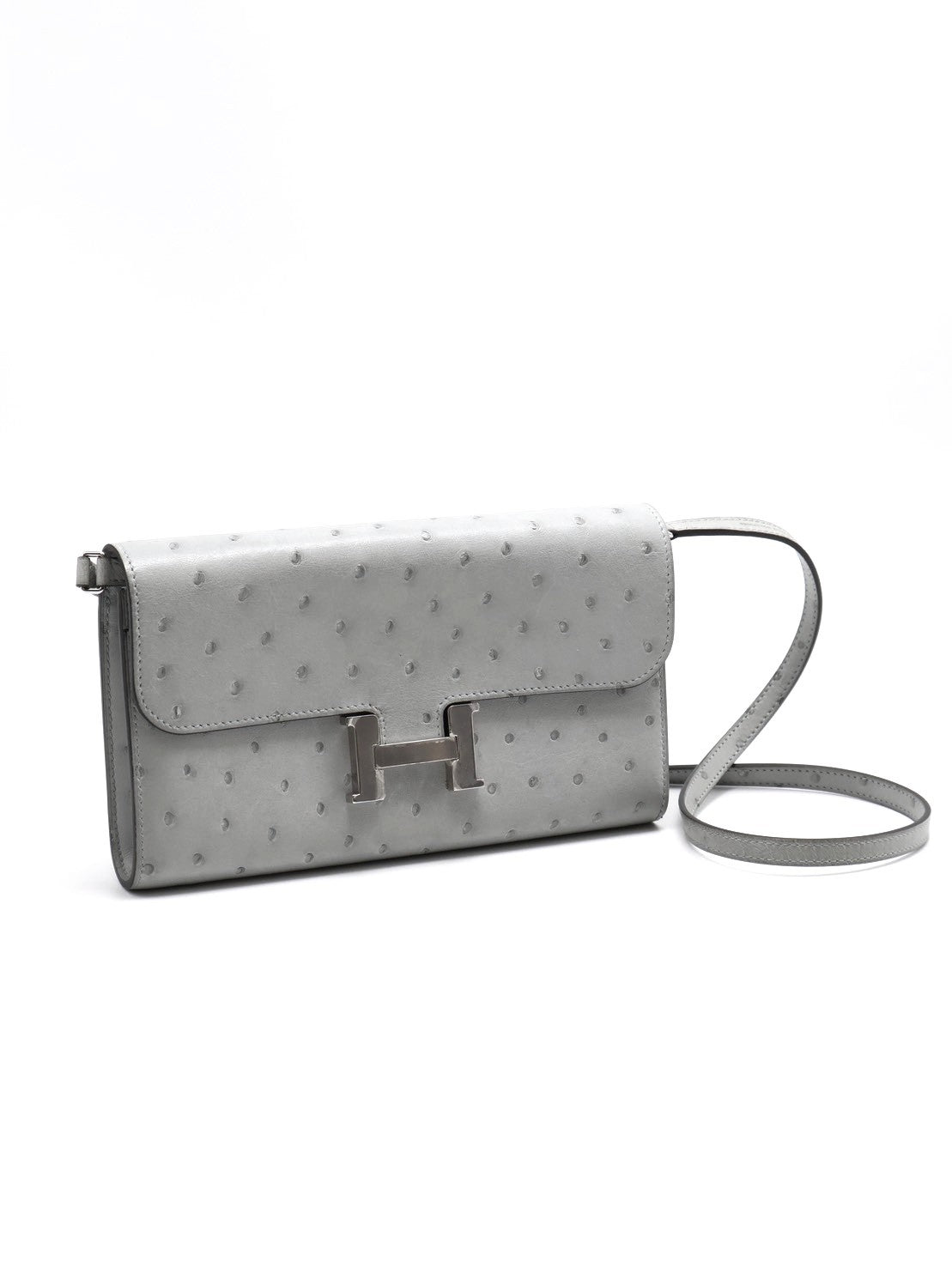 HERMES Constance to go - 鴕鳥皮冰川藍銀 B