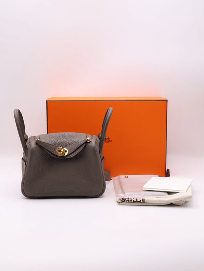 HERMES Mini Lindy - Etain 8F 錫器灰金 Y