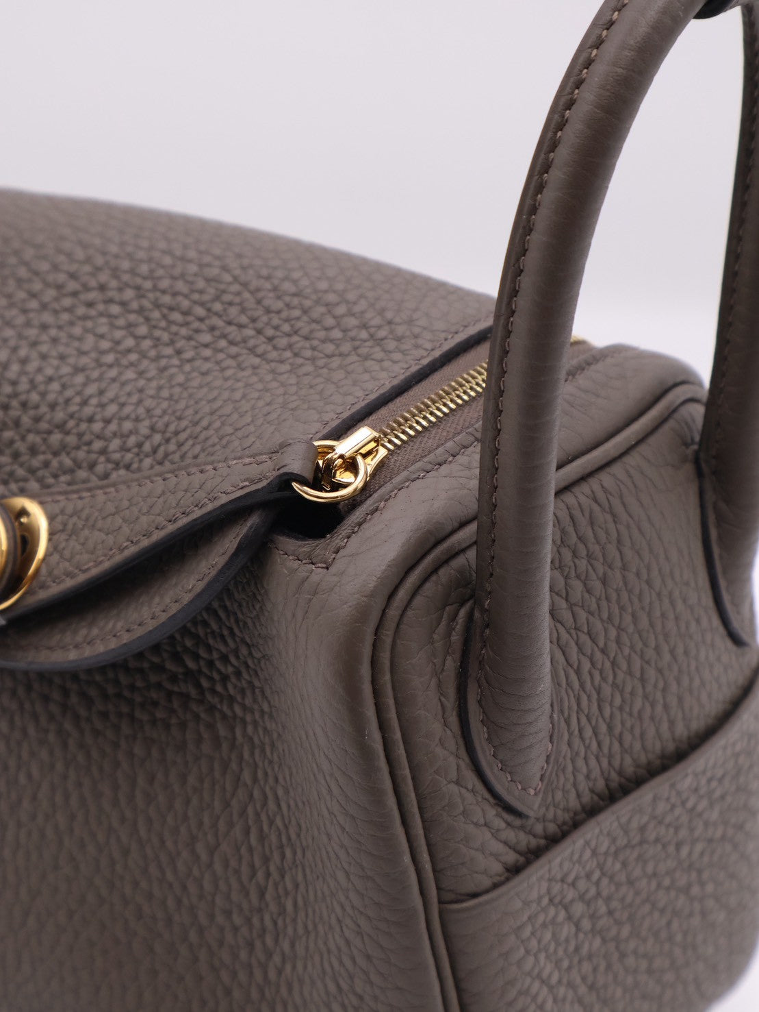 HERMES Mini Lindy - Etain 8F 錫器灰金 Y