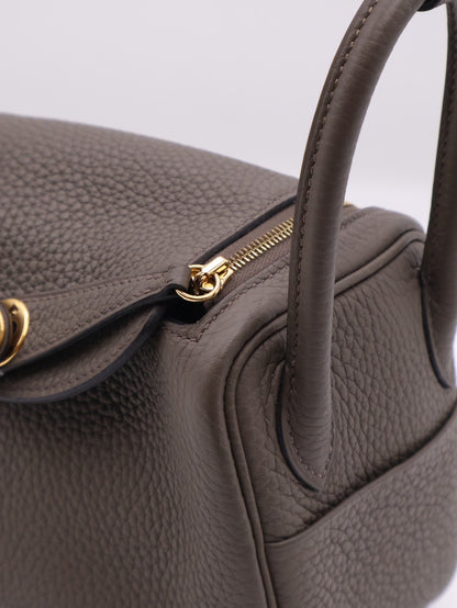 HERMES Mini Lindy - Etain 8F 錫器灰金 Y