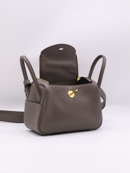 HERMES Mini Lindy - Etain 8F 錫器灰金 Y