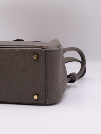 HERMES Mini Lindy - Etain 8F 錫器灰金 Y