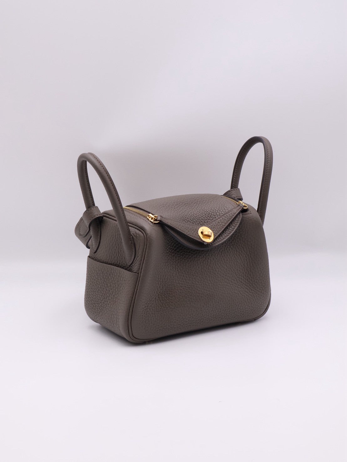 HERMES Mini Lindy - Etain 8F 錫器灰金 Y